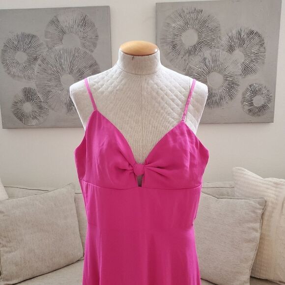 Dress the Population Cambria Tie Bodice Evening Dress size XL in Bright Fuchshia - Picture 6 of 16